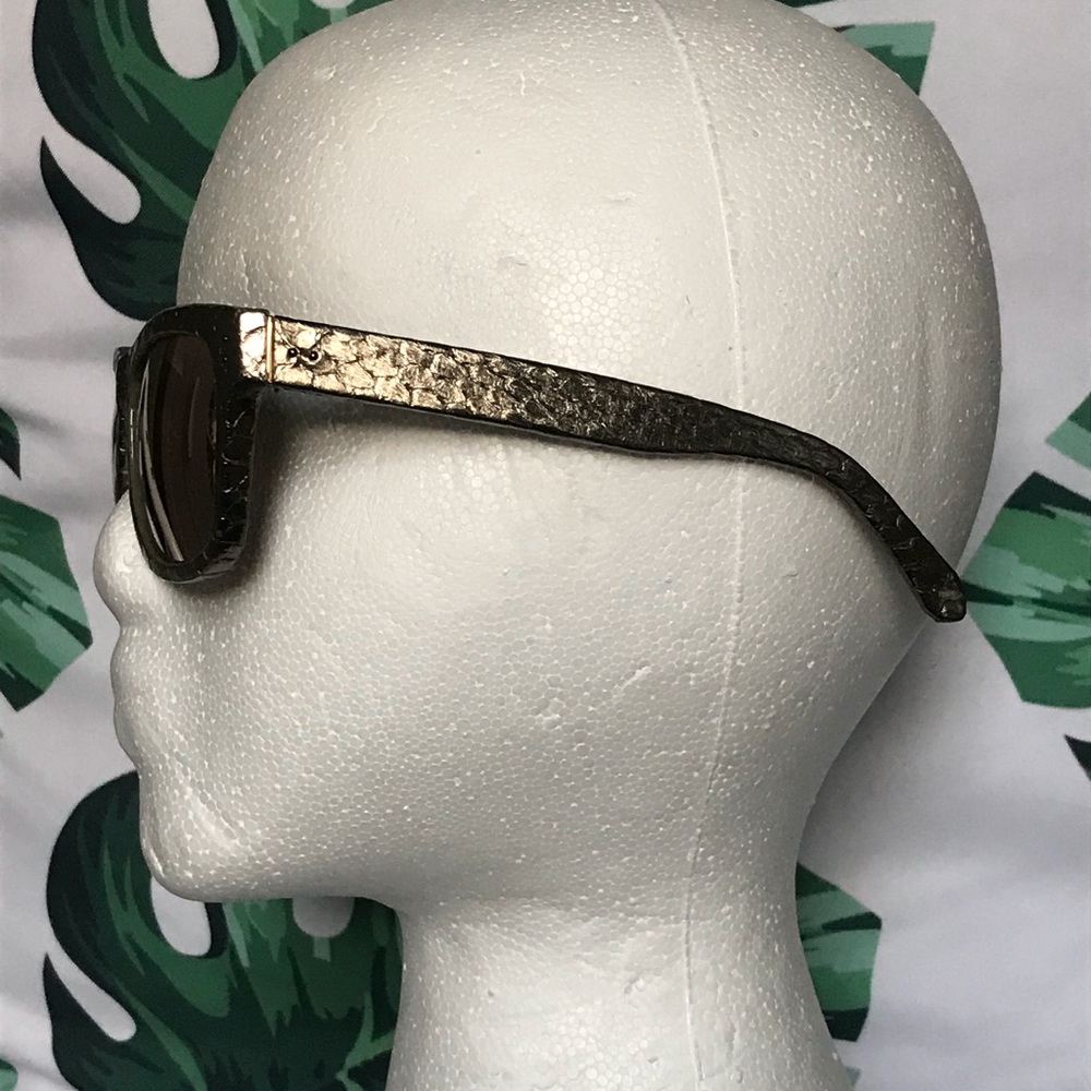 Linda Farrow Luxe Mirrored Gold Python Sunglasses - image 3